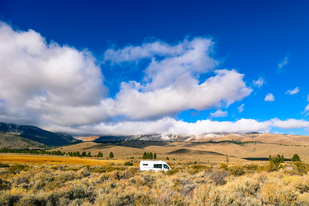 Our campervan near Mammoth, California.