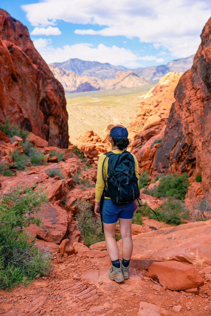 Amiana overlooking Red Rock Canyon National Conservation Area during our with with Travel Nevada.