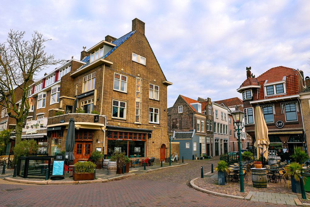 Streets of Dordrecht in the Netherlands.