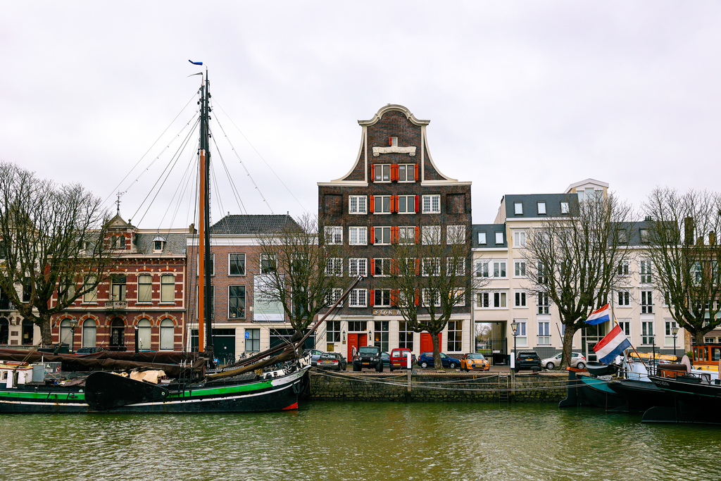 Canals in Dordrecht in the Netherlands. 