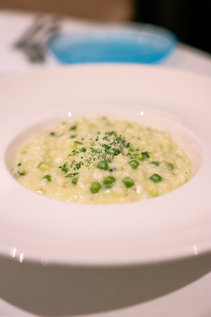 Dinner of risotto on a viking river cruise. This was a Christmas river cruise on the Rhine.