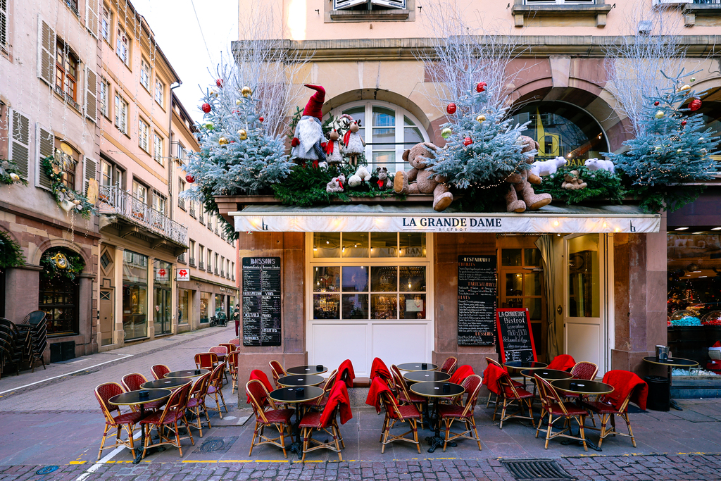 Le Grande Dame in Strasbourg, France at Christmas