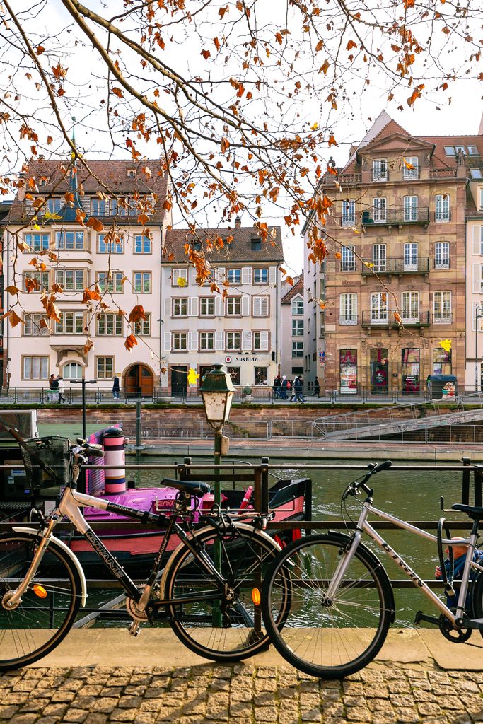 Canals of Strasbourg, France at Christmas