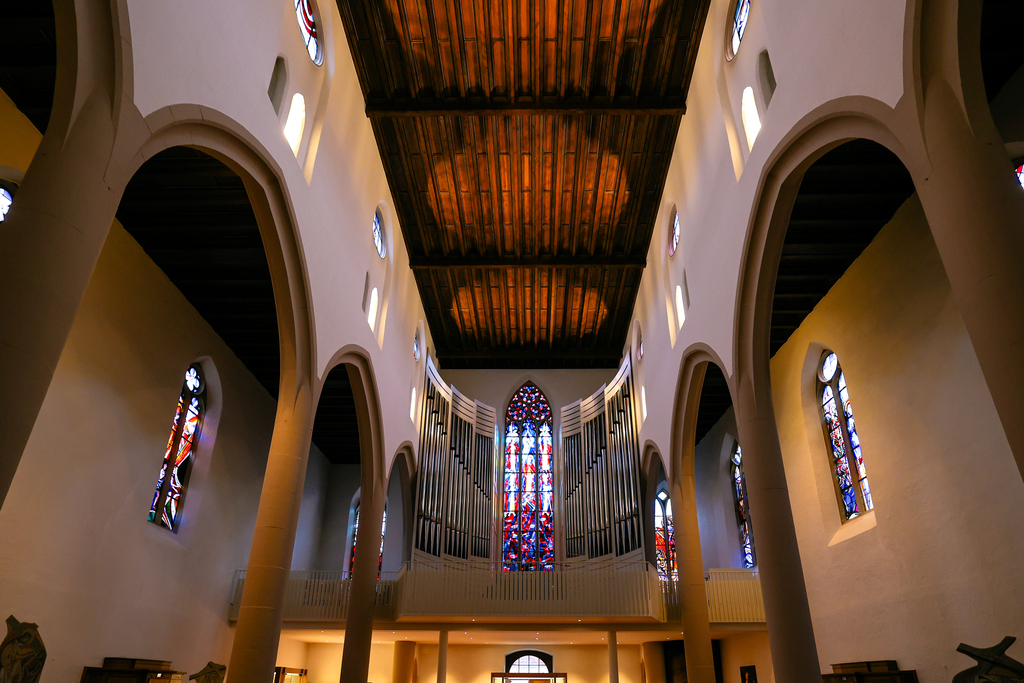 The organ at the Martinskirche / St. Martin's church in Freiburg Germany