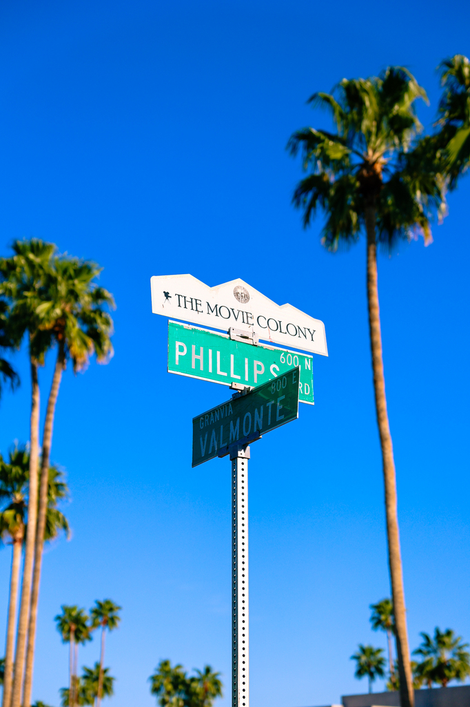 The Movie Colony neighborhood sign in palm srings.