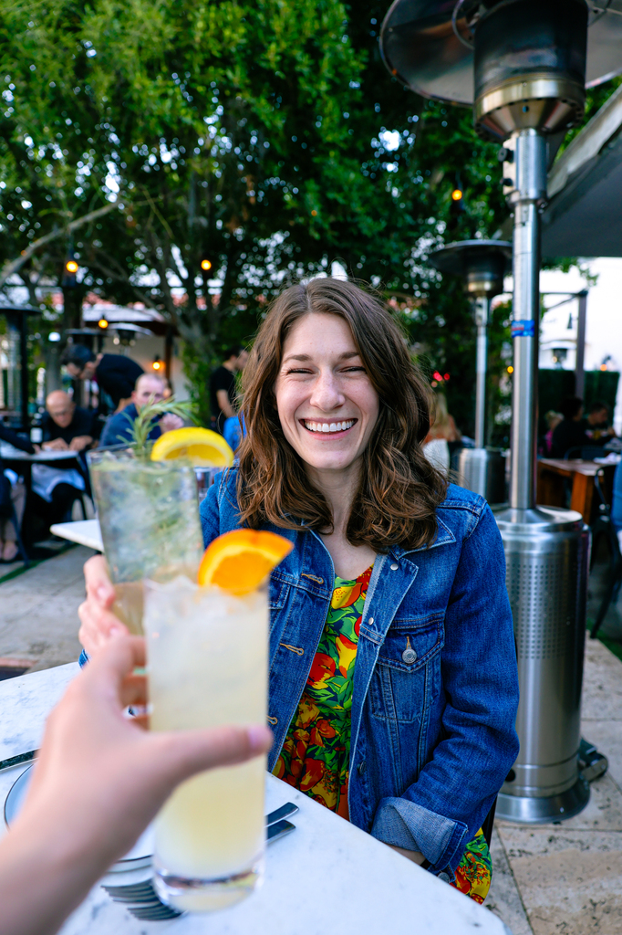 Cheersing cocktails at Birba in Palm Springs, California