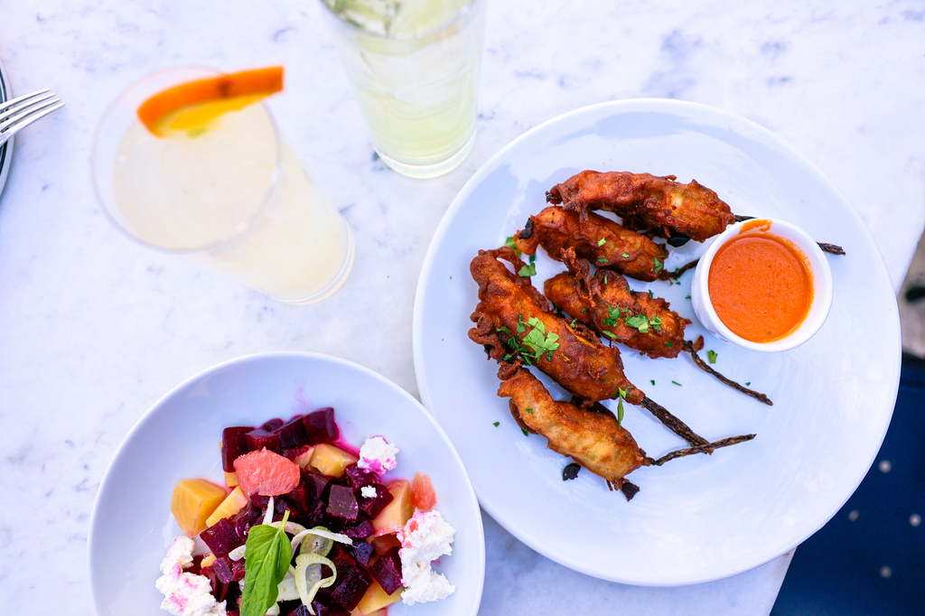 Appetizers and cocktails at Birba in Palm Springs, California