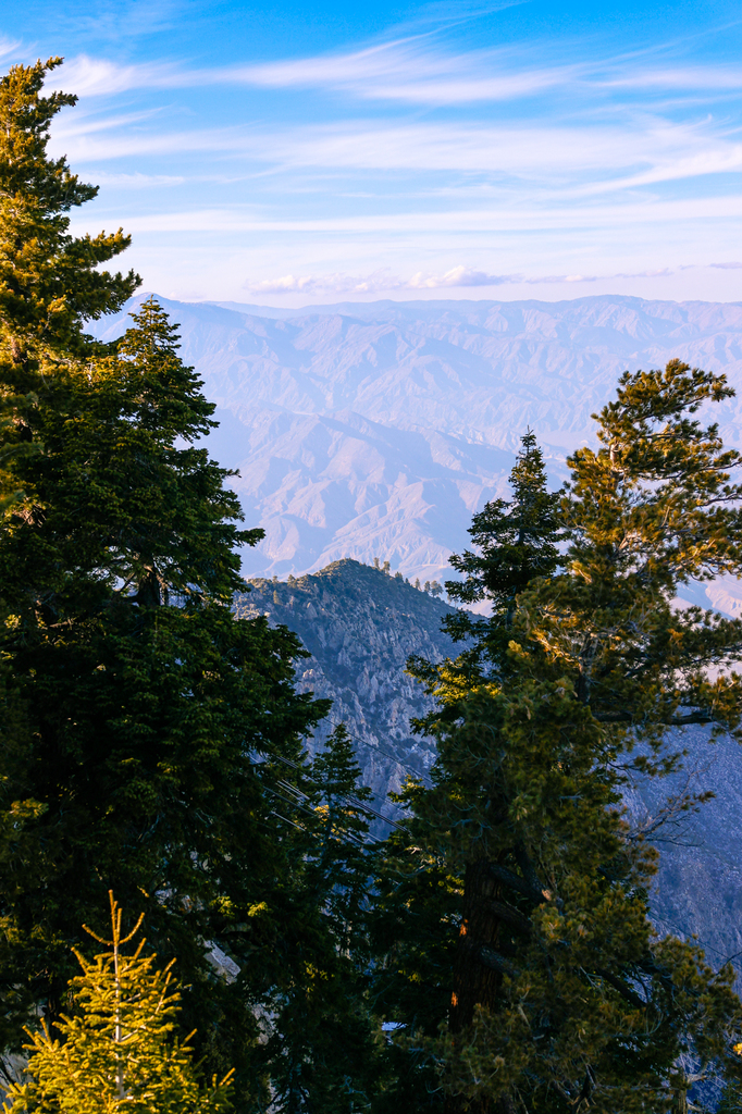 The view of the desert and surrounding mountains from the top of the Palm Springs aerial tramway.
