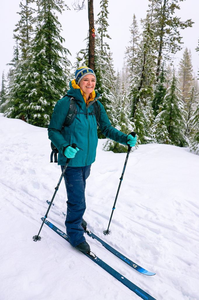 Cross country skiing the trails at Mount Bachelor Nordic Center in Bend, Oregon