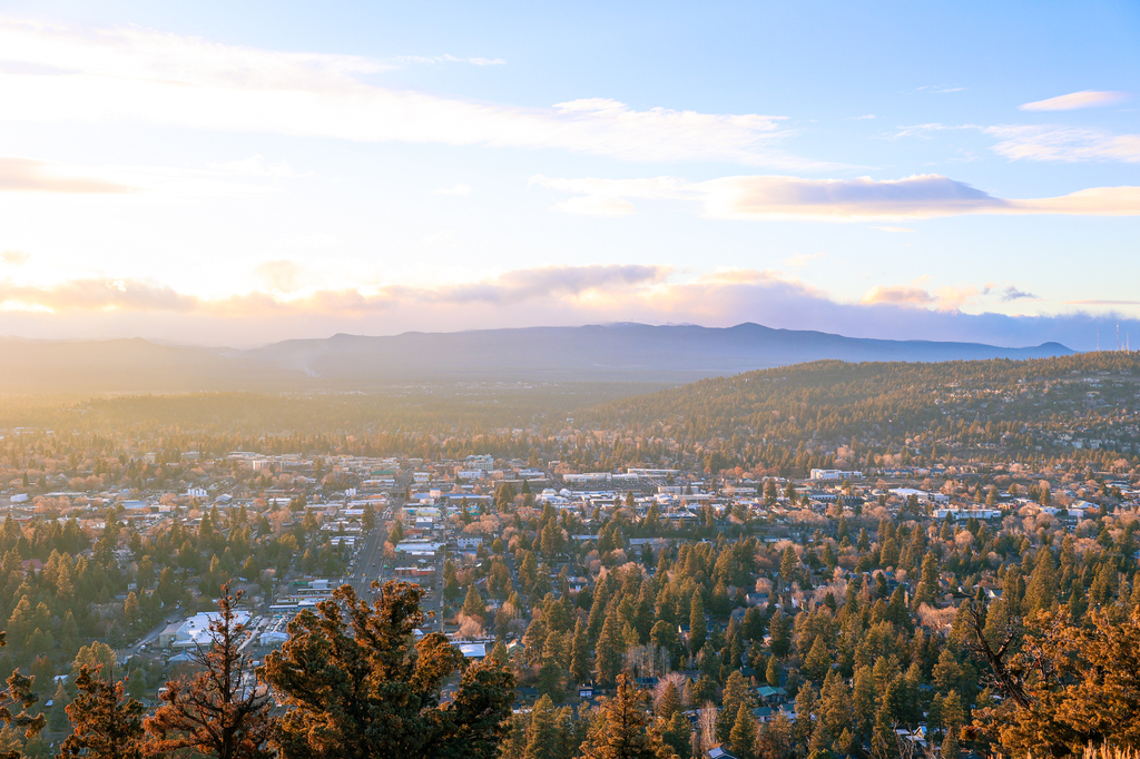 Winter sunset from pilot butte in Bend, Oregon