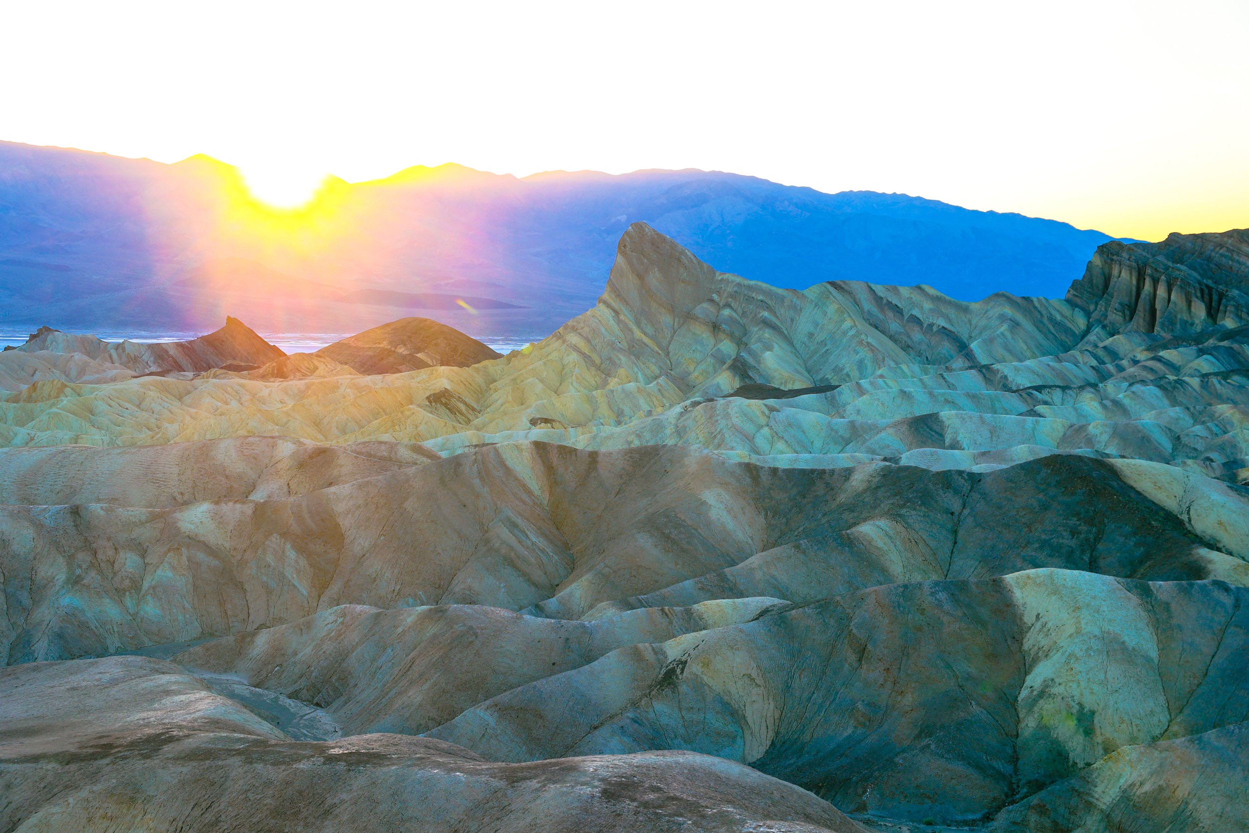 Sunset at Zabriskie Point in Death Valley National Park in California, USA