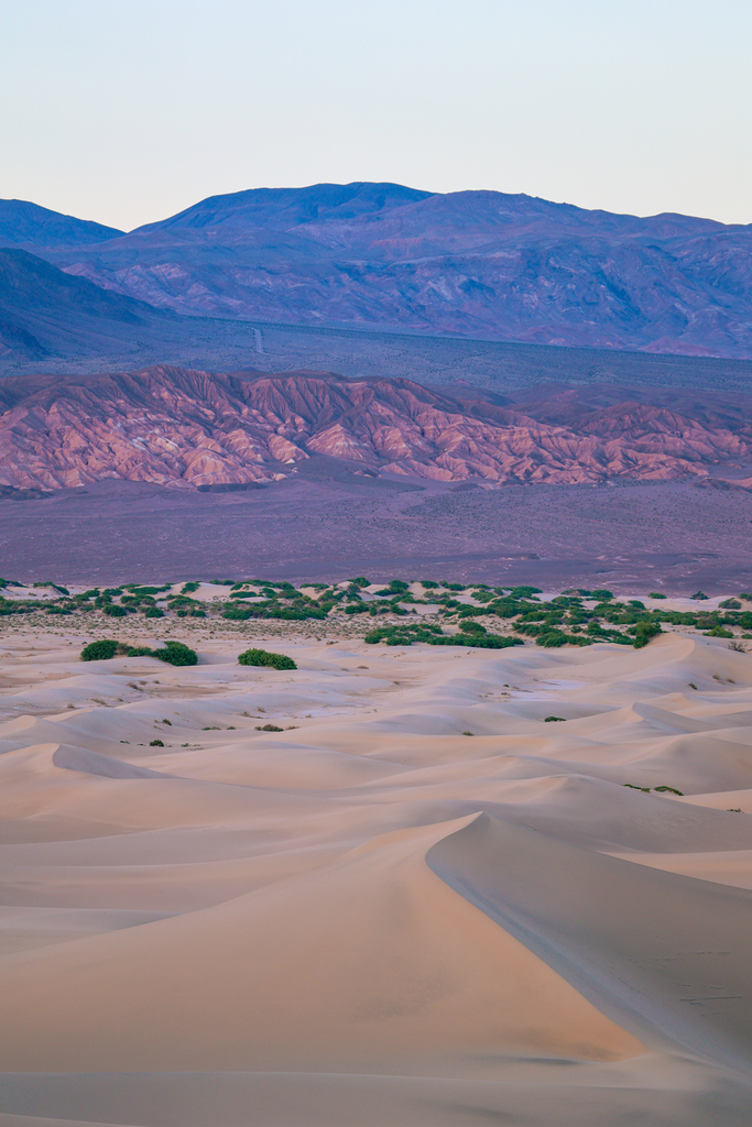 Sunset on the penamint dunes in death valley national park