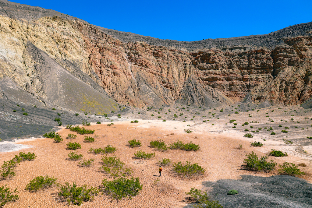 The bottom of Ubehebe Crater in Death Valley National Park. This is a lesser visited location in the national park. 