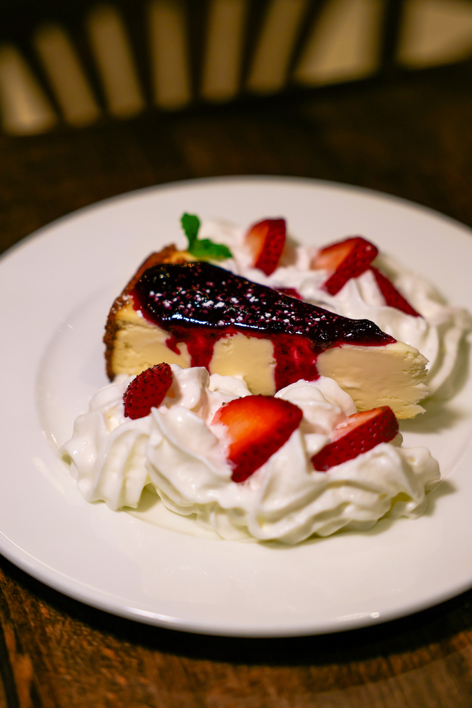 Seasonal cheesecake for dessert at josie wyatt’s grille in Moab