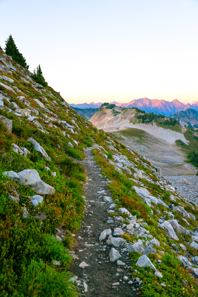 The ptarmigan ridge trial near mount baker