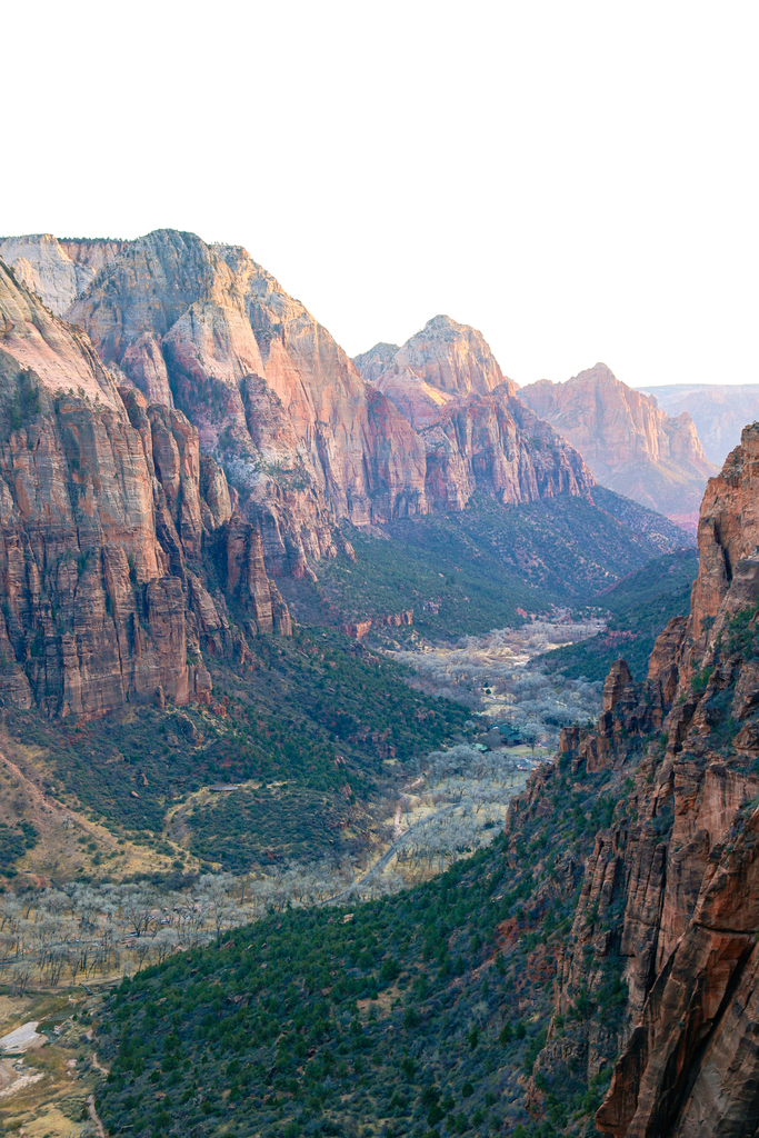The view from Angels Landing hike in Zion National Park