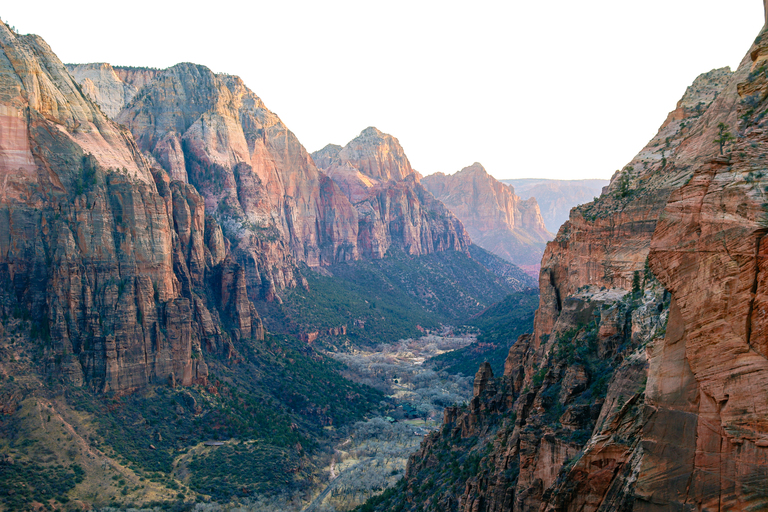 The main canyon of Zion National Park, as seen from angles landing