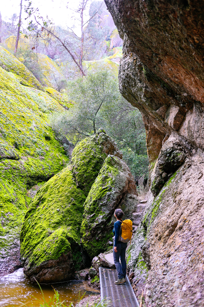 Hiking the Old Pinnacles Trail to Balconies trail in pinnacles and entering the balconies cave