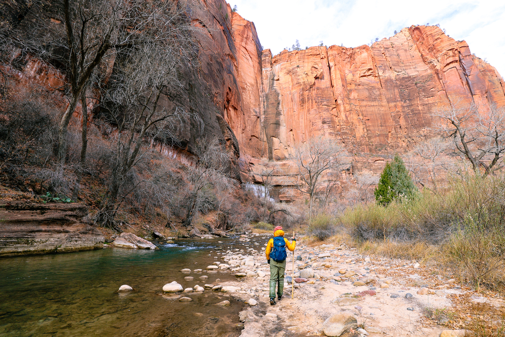 The start of the narrows hike in Zion national park