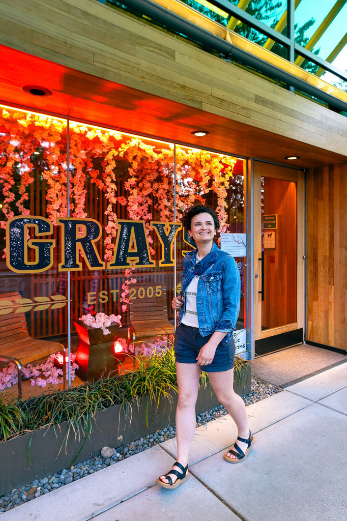 seasonal cherry blossom-themed menu at Grays restaurant in vancouver washington