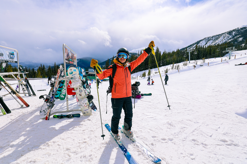 Skiing at Marmot Basin in Jasper National Park in Canada