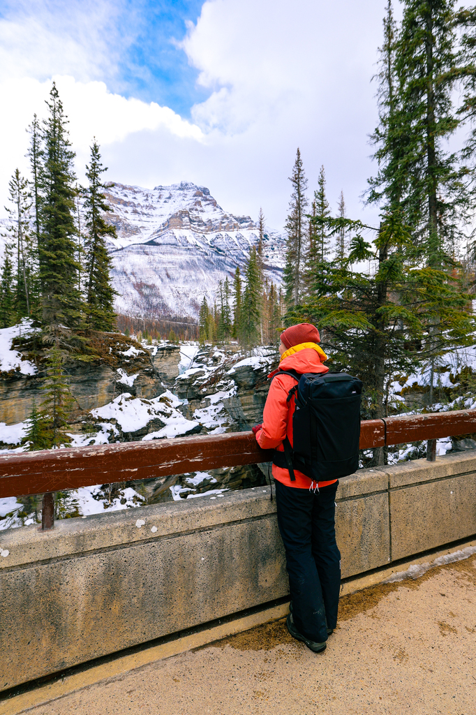 Athabasca Falls in winter Jasper National park