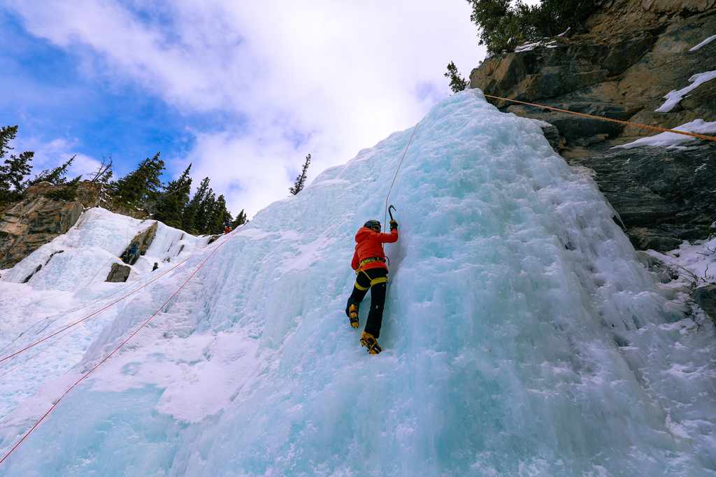 Ice climbing in Jasper National Park