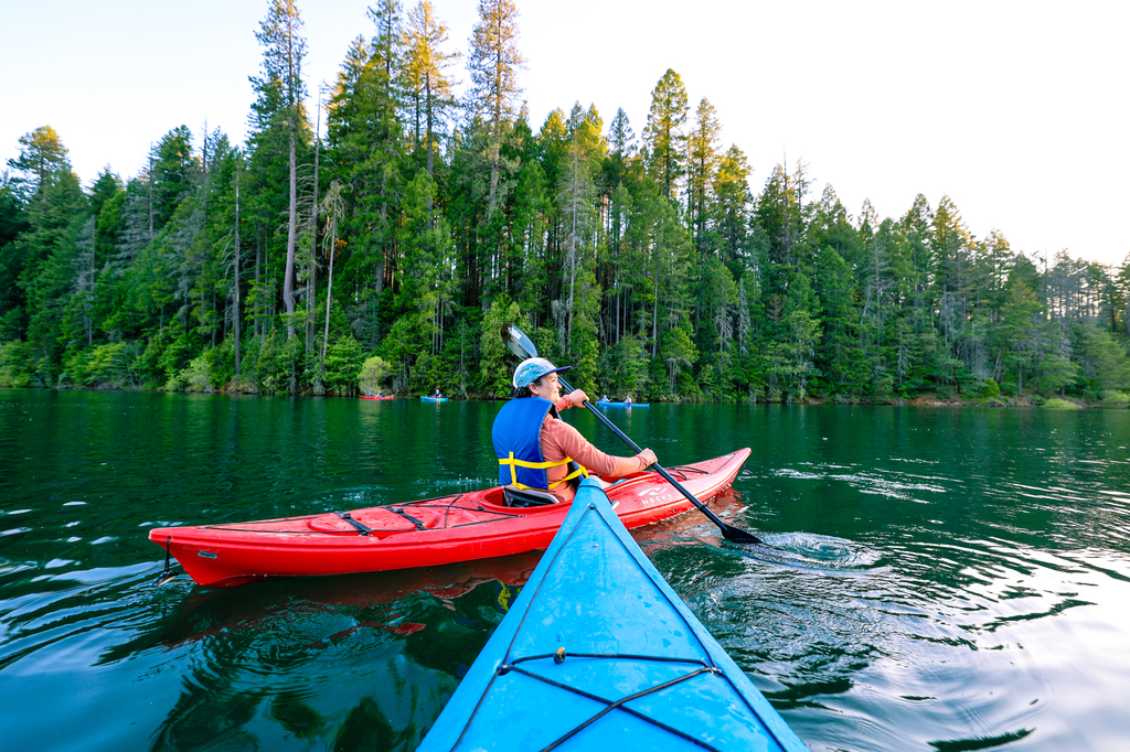 Kayaking on Paradise Lake in California