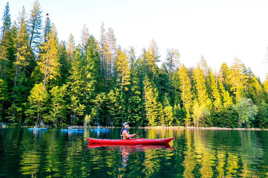 Kayaking on Paradise Lake in California