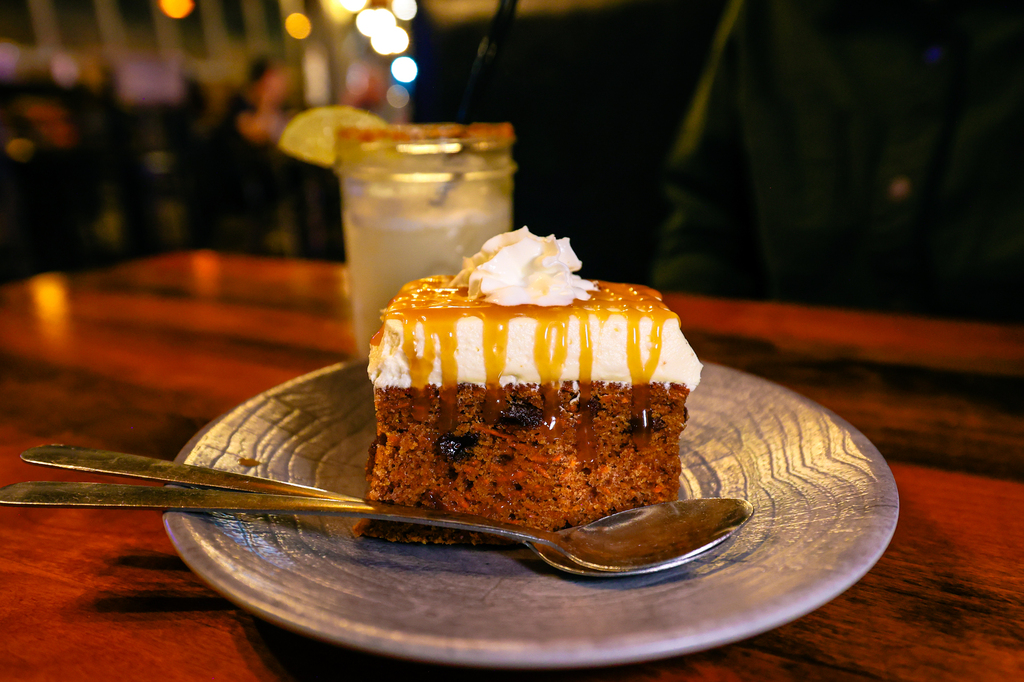 dessert carrot cake at Garibaldi Portside Bistro