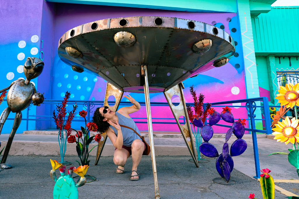 Quirky alien display in the Las Vegas Arts District in Nevada